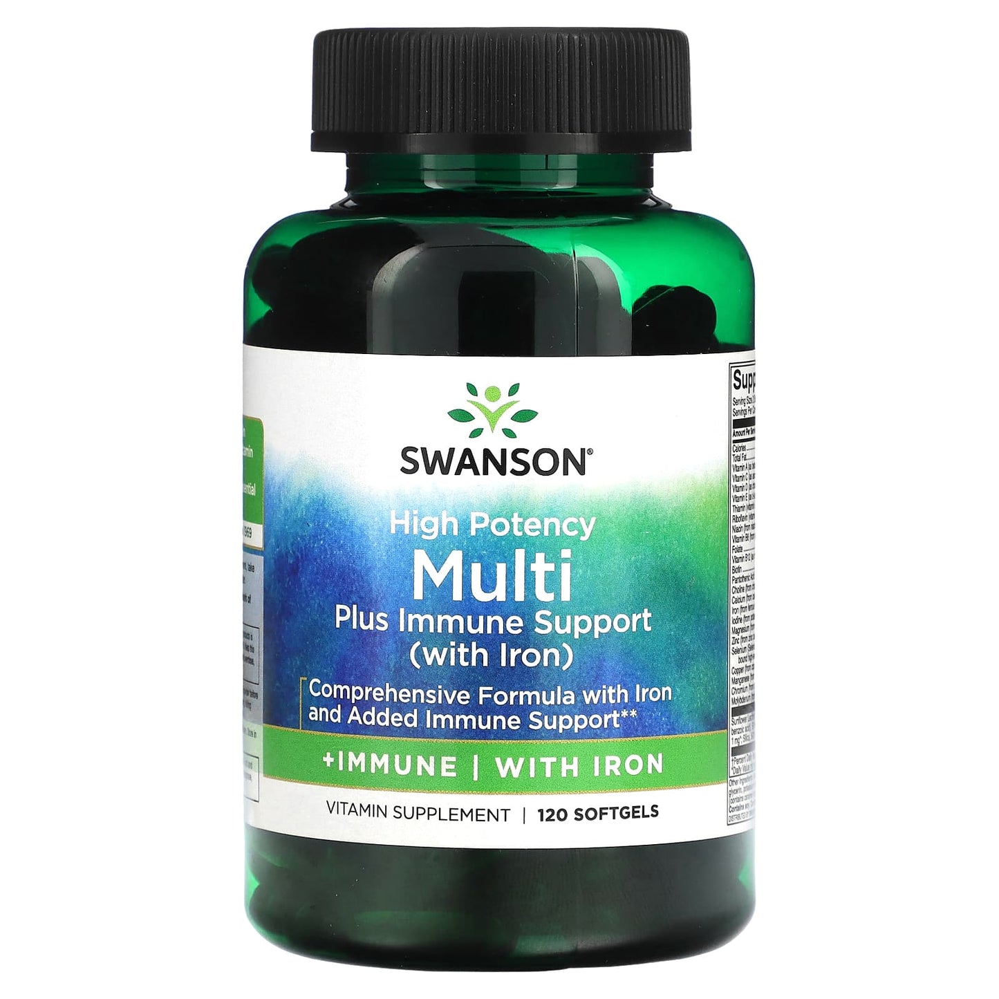 Swanson, Multi Plus Immune Support with Iron, High Potency, 120 Softgels - Image 1