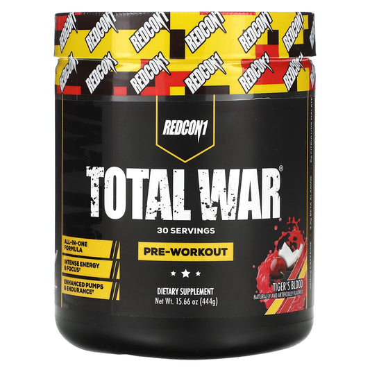 Redcon1, Total War, Pre-Workout, Tiger's Blood Cherry & Coconut, 15.66 oz (444 g) - Image 1