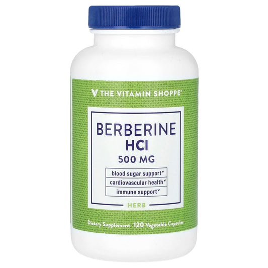 The Vitamin Shoppe, Berberine HCI, 500 mg, 120 Vegetable Capsules - Image 1