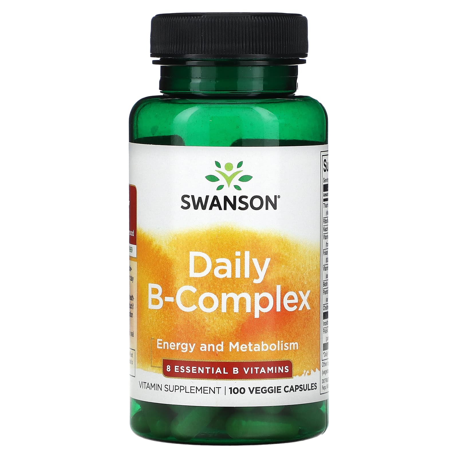 Swanson, Daily B-Complex, 100 Veggie Capsules - Image 1
