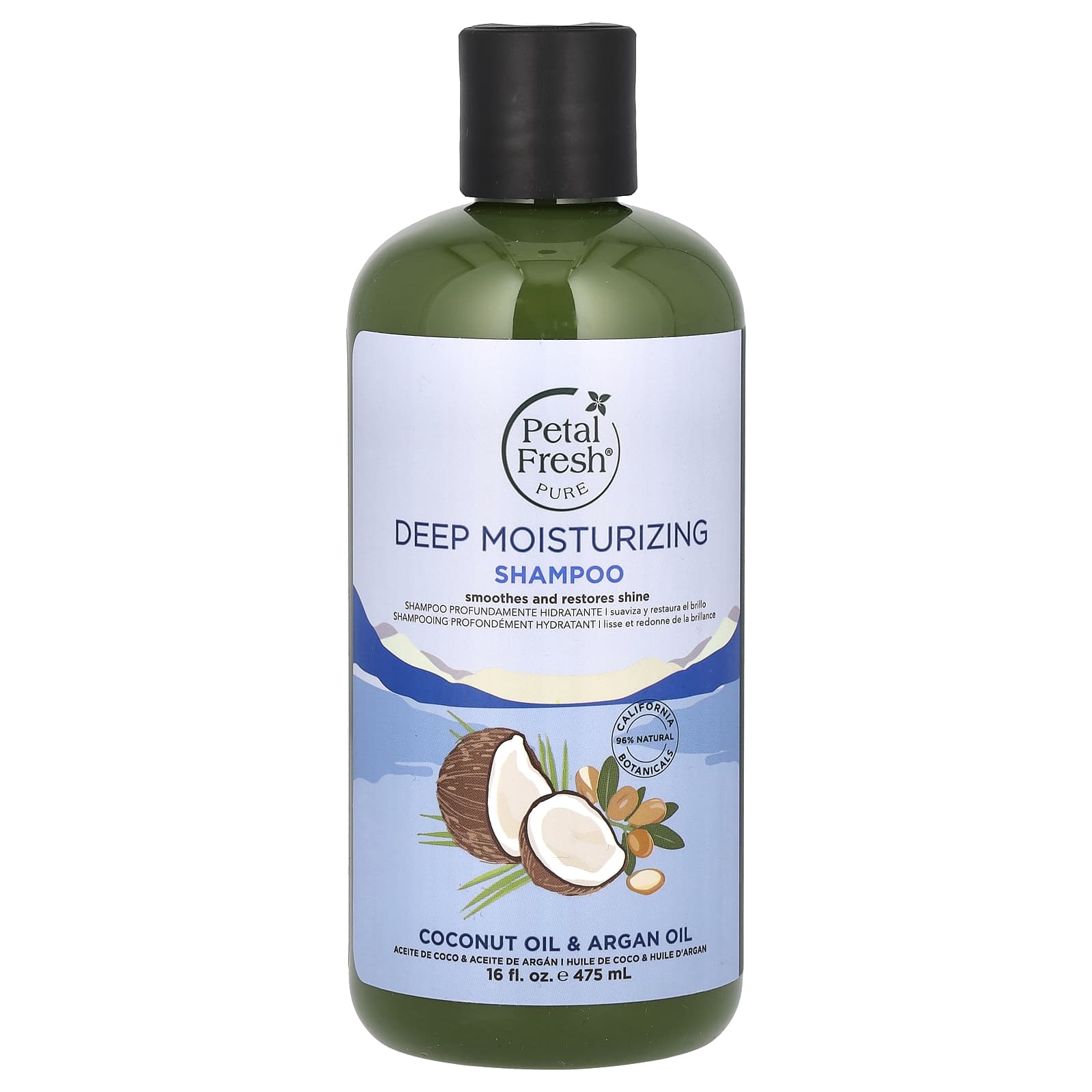 Petal Fresh, Pure, Deep Moisturizing Shampoo, Coconut Oil & Argan Oil, 16 fl oz (475 ml) - Image 1