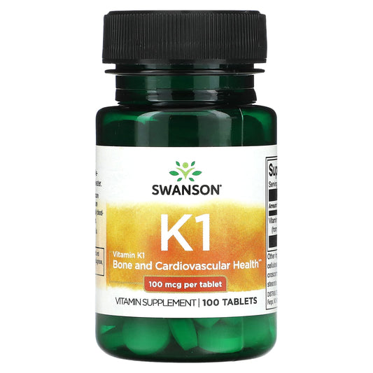 Swanson, Vitamin K1, 100 mcg, 100 Tablets - Image 1