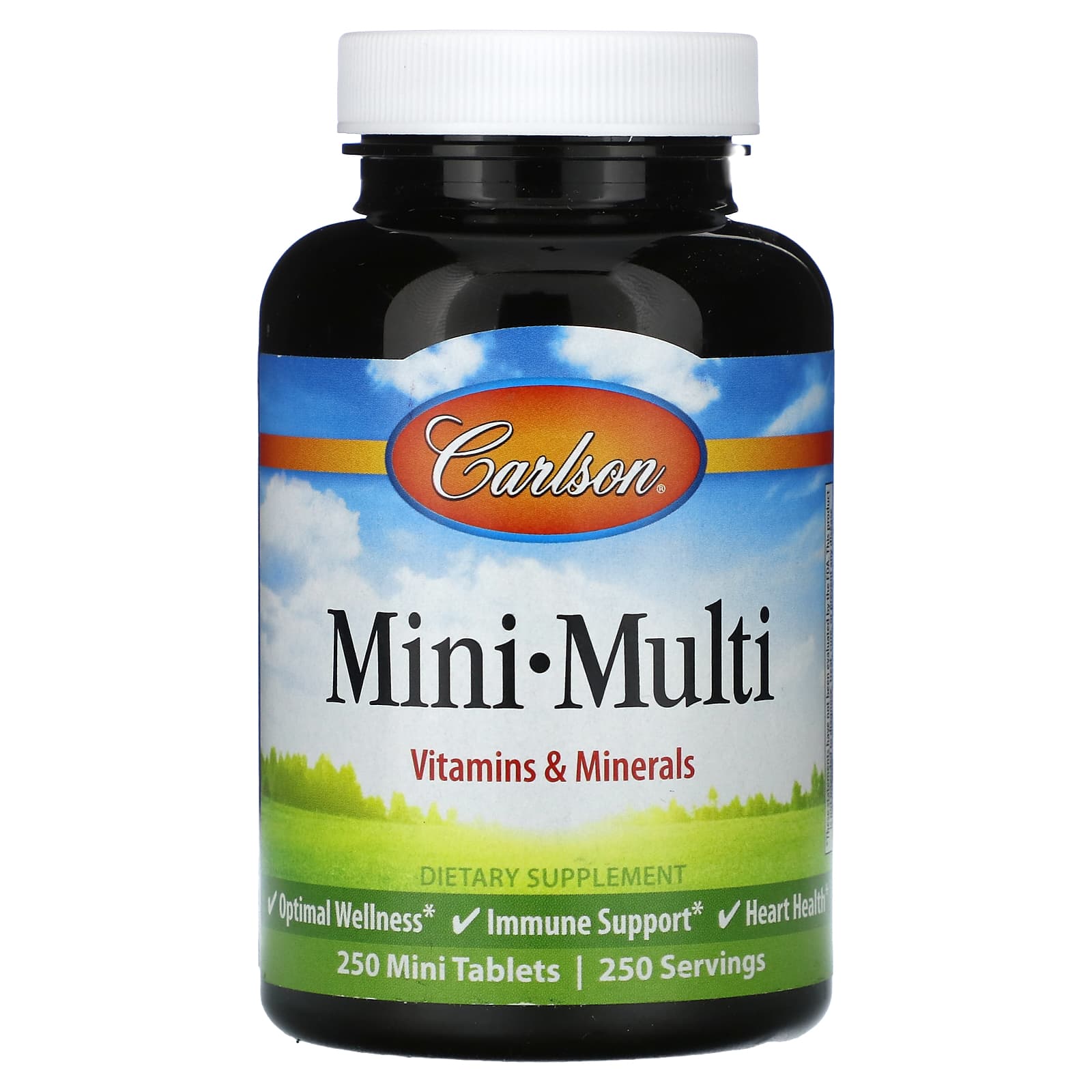 Carlson Mini Multi Vitamins & Minerals, 250 Tablets, Gluten Free, Iron-Free - Image 1