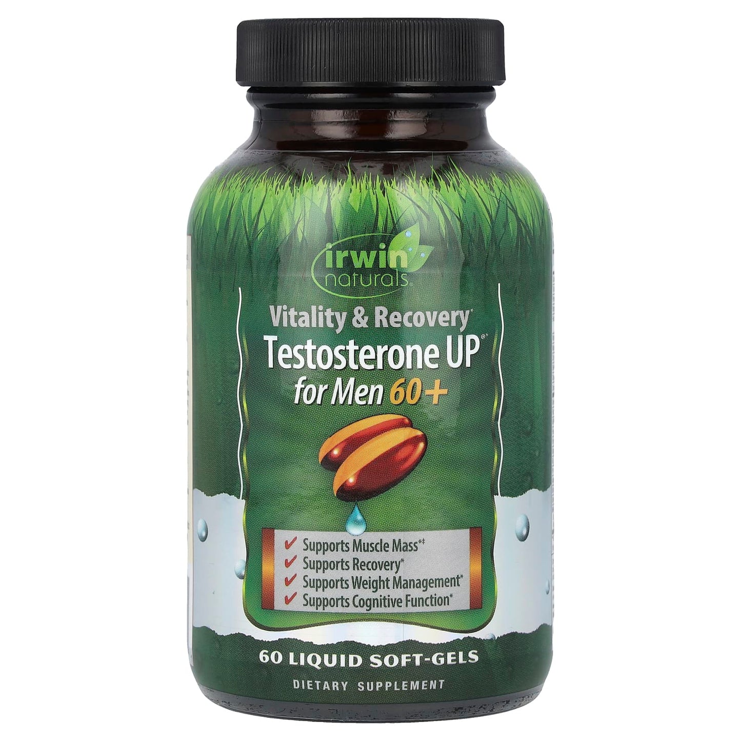 Irwin Naturals Testosterone Booster for Men 60+, 60 Liquid Softgels - Image 1