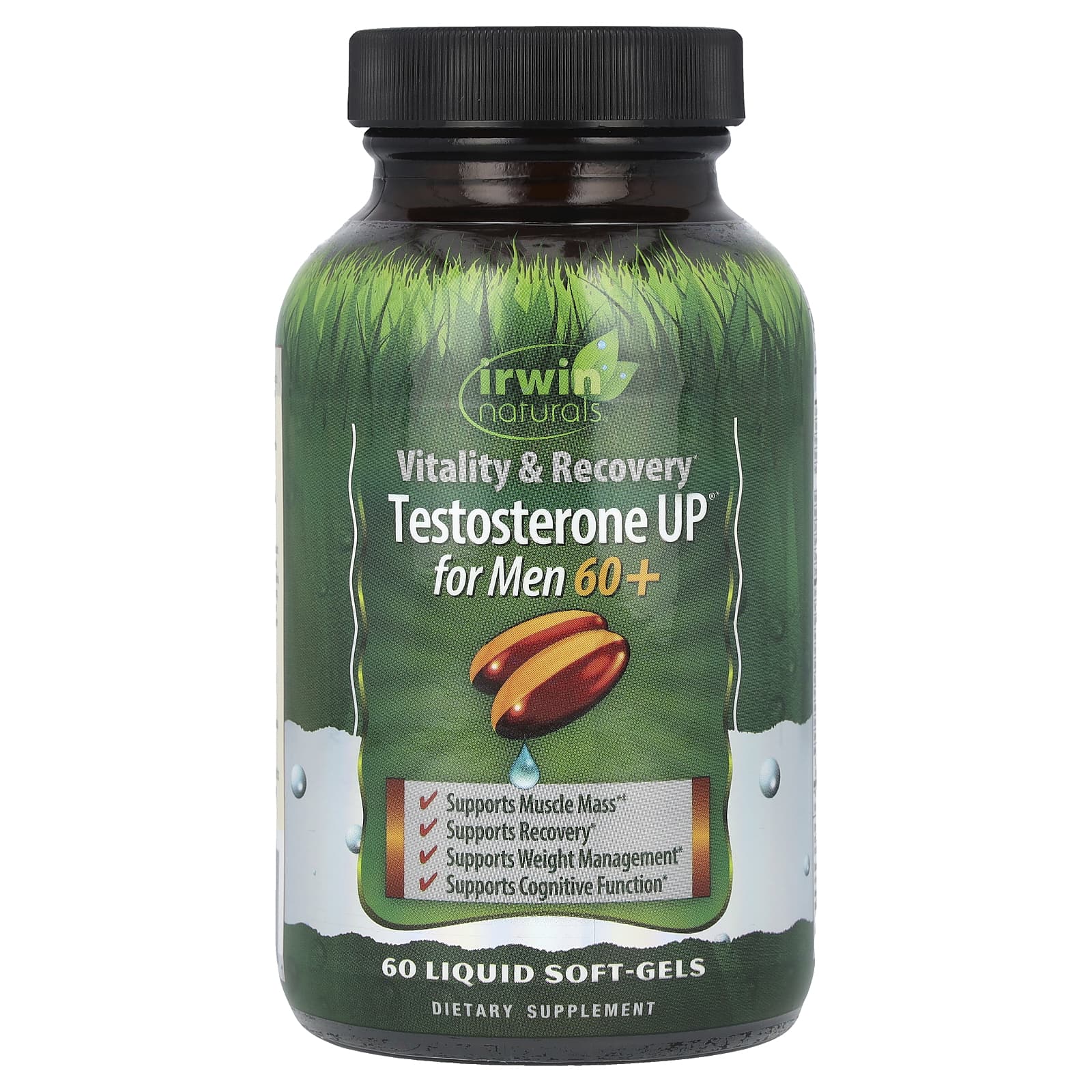 Irwin Naturals Testosterone Booster for Men 60+, 60 Liquid Softgels - Image 1