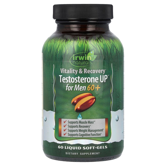 Irwin Naturals Testosterone Booster for Men 60+, 60 Liquid Softgels - Image 1