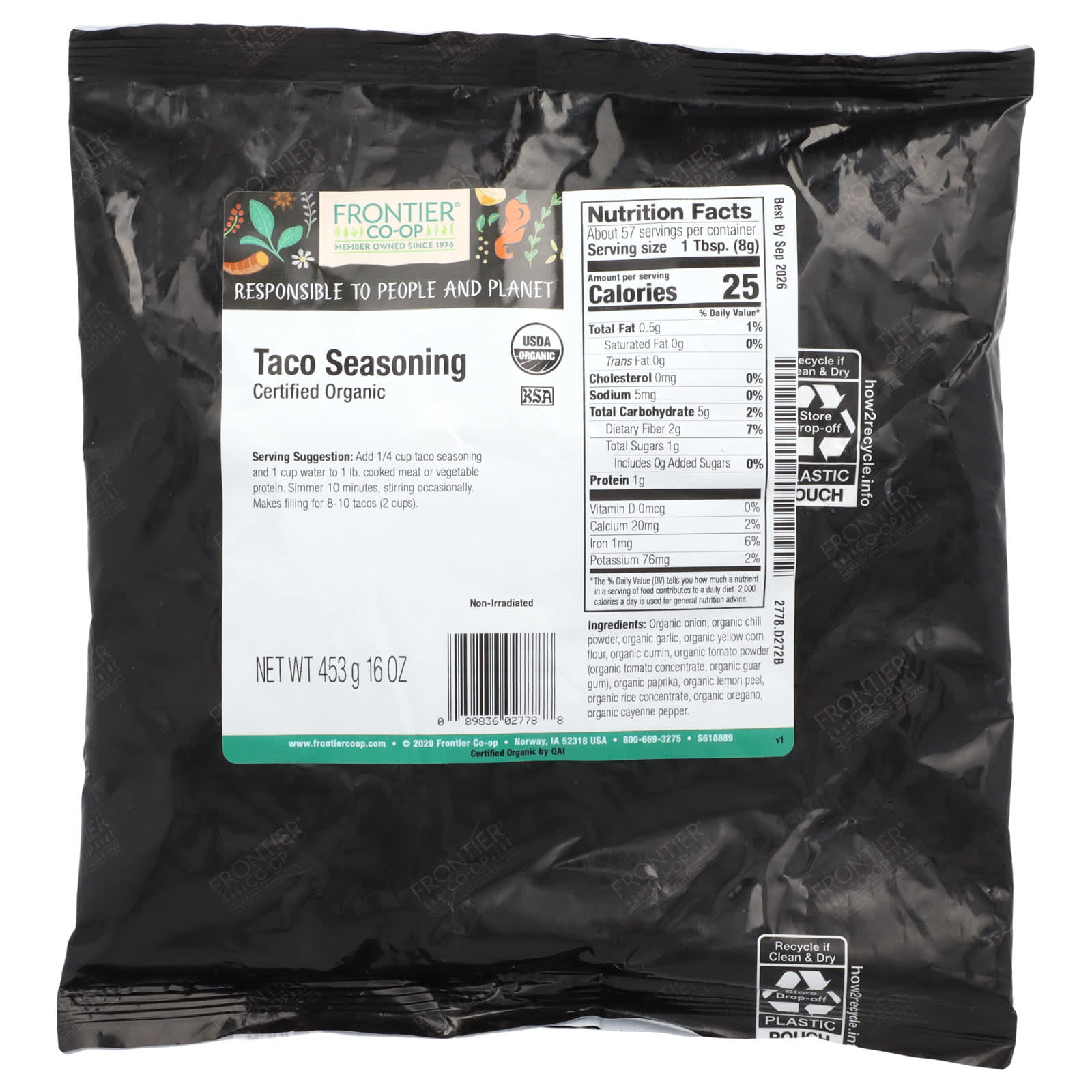 Organic Taco Seasoning by Frontier Co-op - USDA Certified, 16 oz - Image 2
