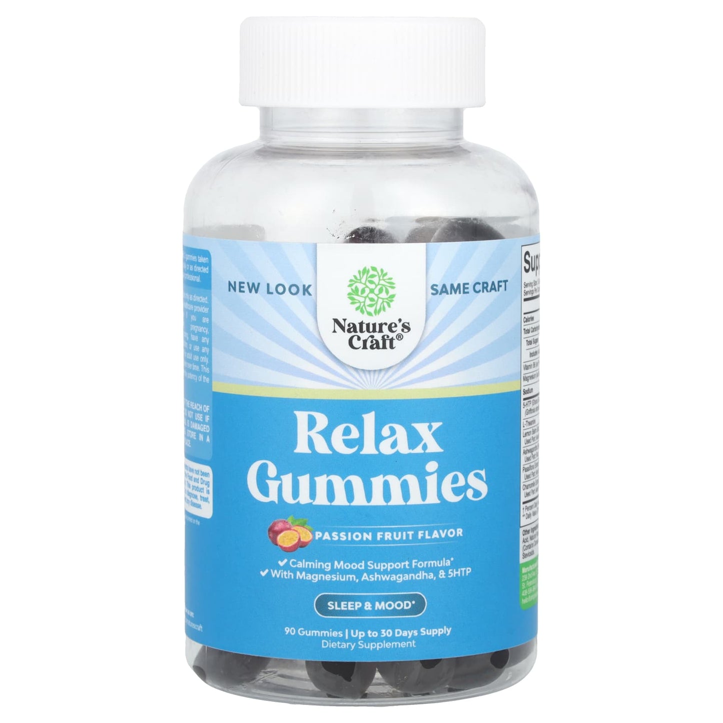 Nature's Craft, Relax Gummies, Passion Fruit, 90 Gummies - Image 1