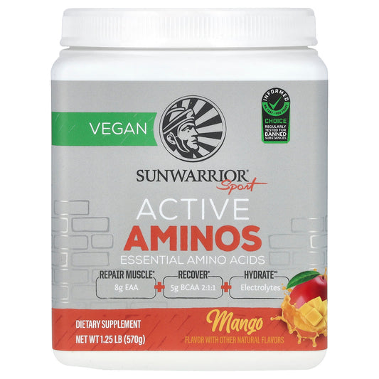 Sunwarrior, Sport, Active Aminos, Mango, 1.25 lb (570 g) - Image 1