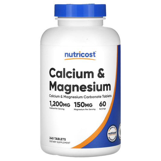 Nutricost, Calcium & Magnesium, 240 Tablets - Image 1
