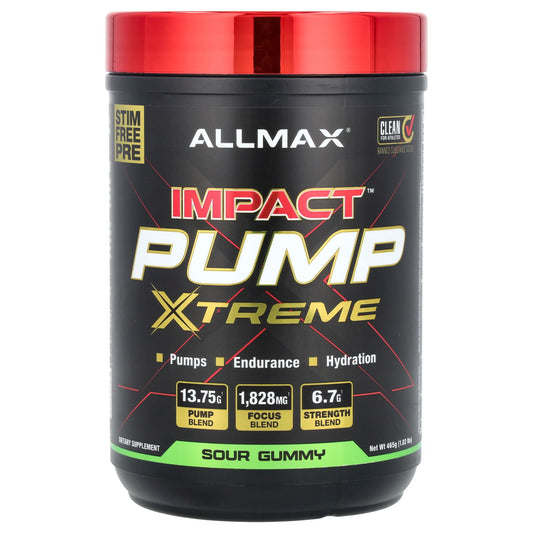 ALLMAX IMPACT PUMP XTREME Sour Gummy Pre-Workout Supplement - Image 1
