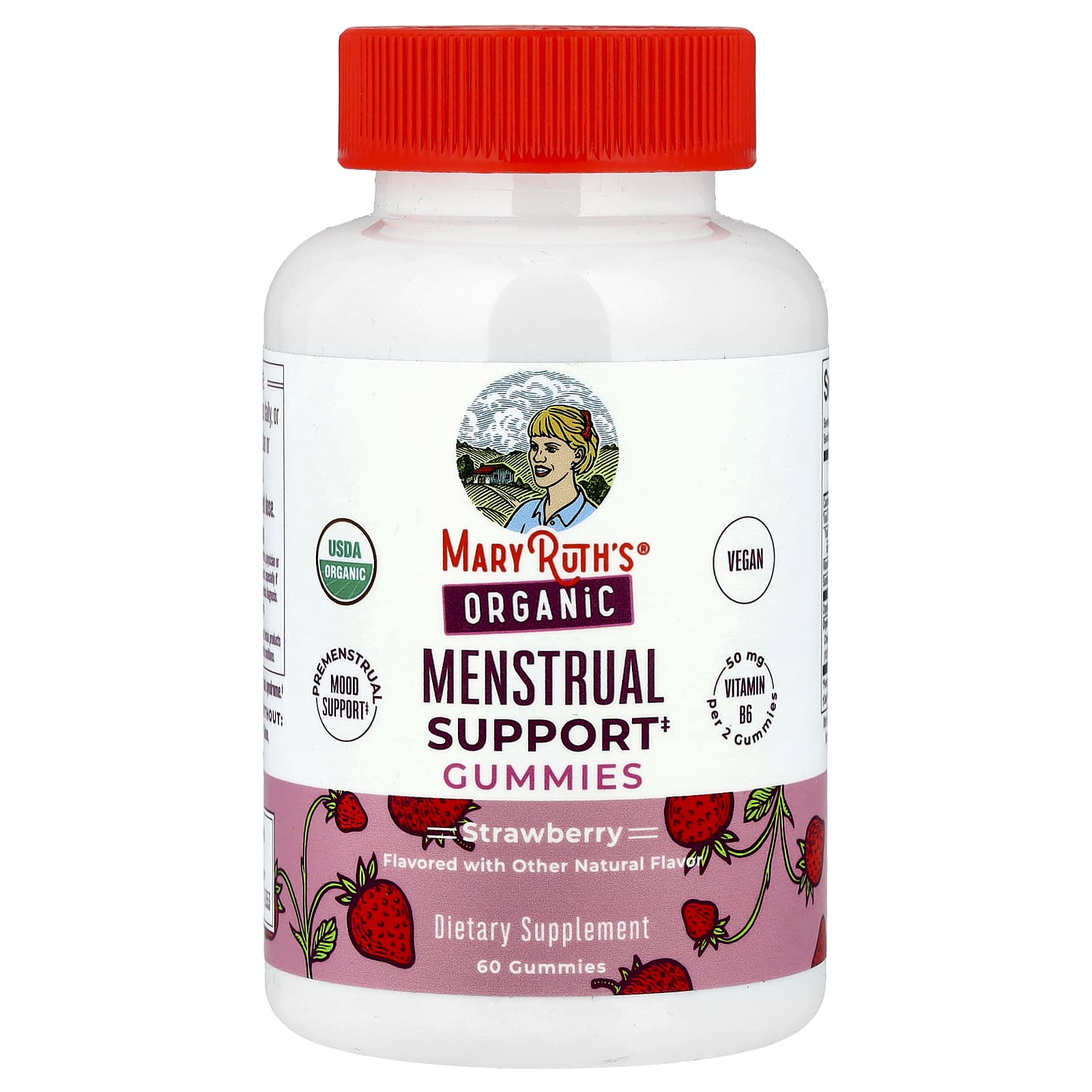 MaryRuth's, Organic Menstrual Support Gummies, Strawberry, 60 Gummies - Image 1