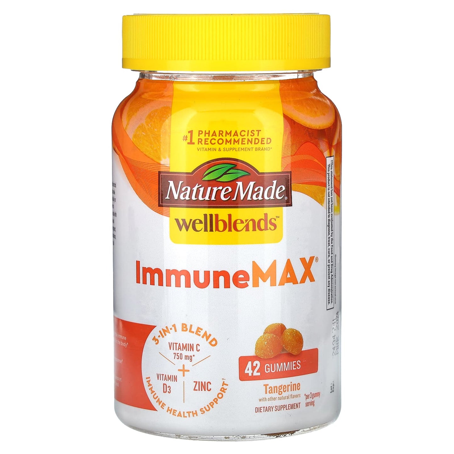 Nature Made, Wellblends, ImmuneMax Gummies, Tangerine, 42 Gummies - Image 1