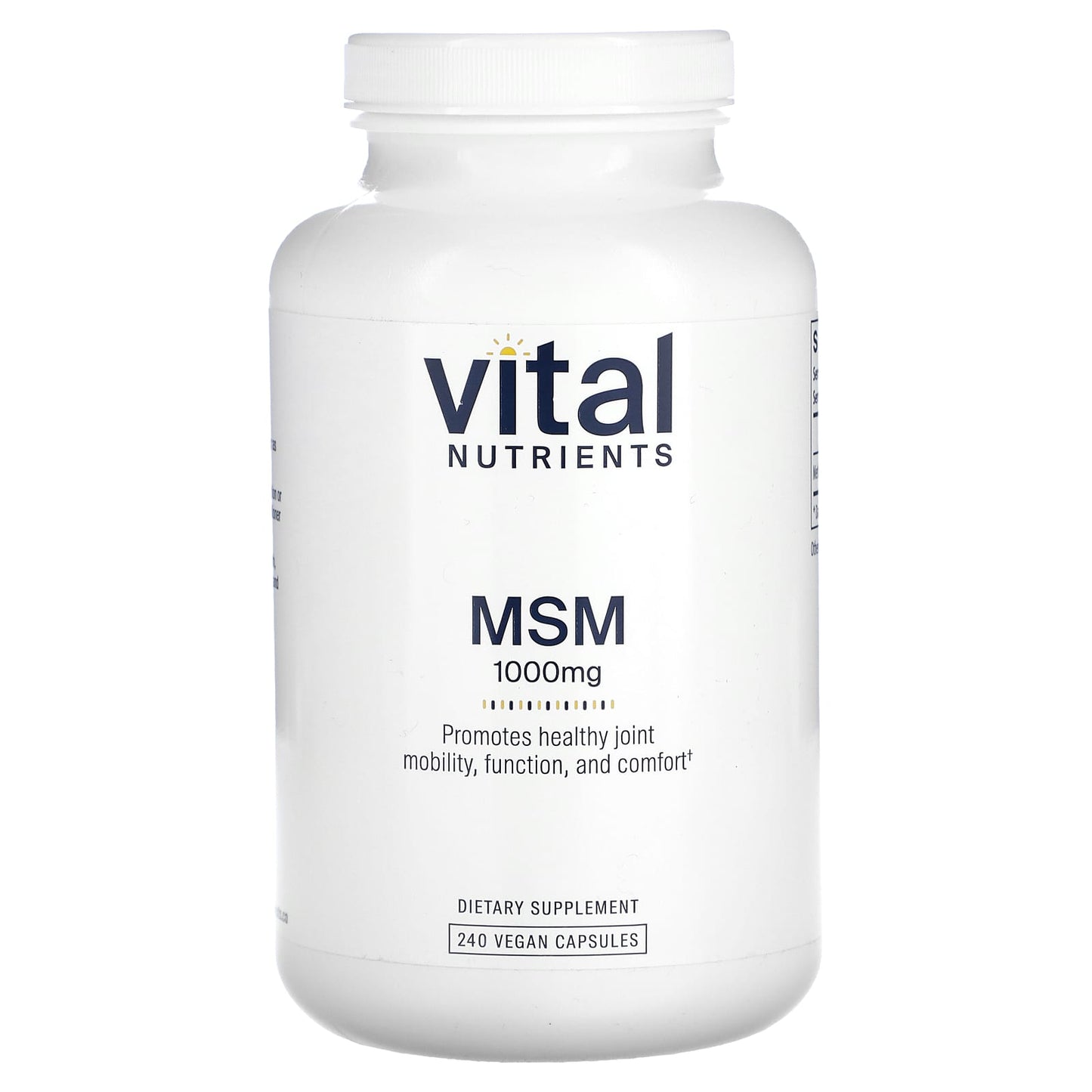 Vital Nutrients, MSM, 1,000 mg, 240 Vegan Capsules - Image 1