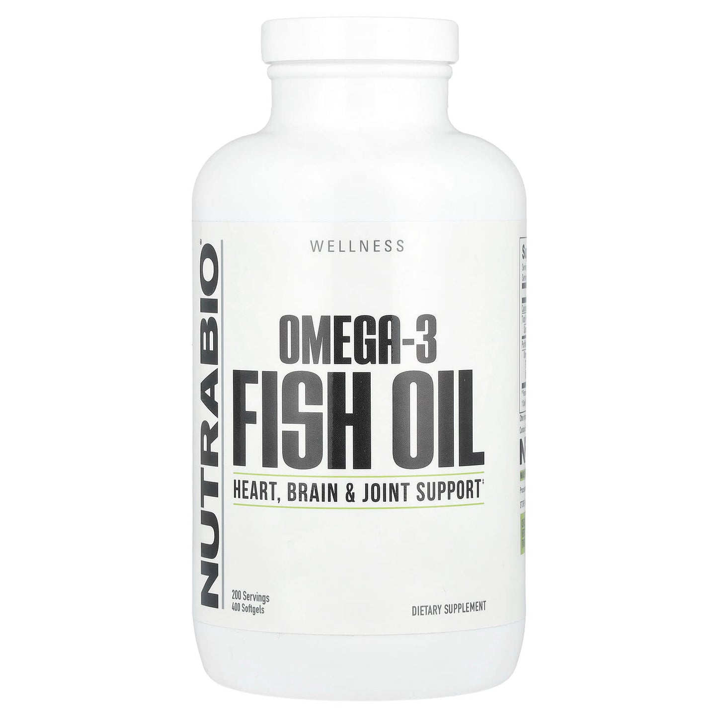 NutraBio, Omega-3 Fish Oil, 400 Softgels (1,000 mg per Softgel) - Image 1