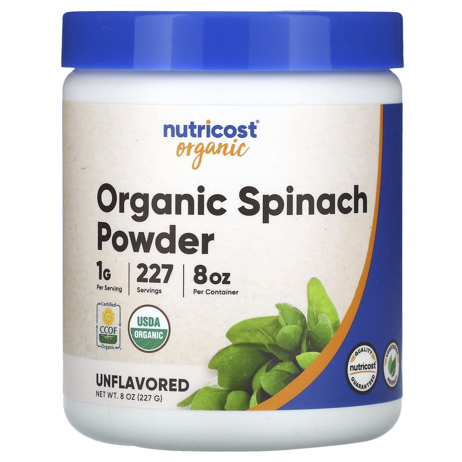 Nutricost, Organic Spinach Powder, Unflavored, 8 oz (227 g) - Image 1