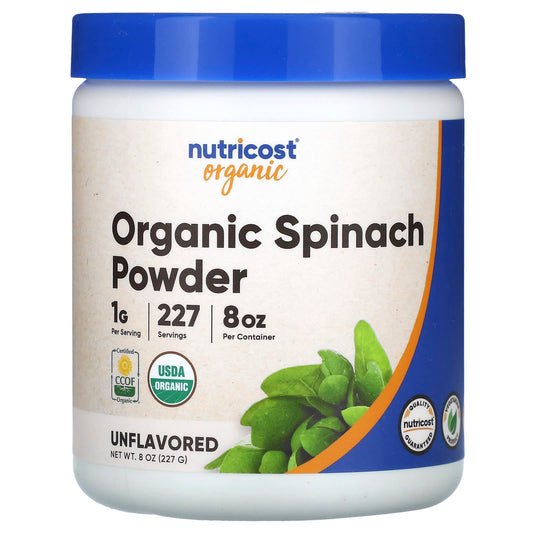 Nutricost, Organic Spinach Powder, Unflavored, 8 oz (227 g) - Image 1
