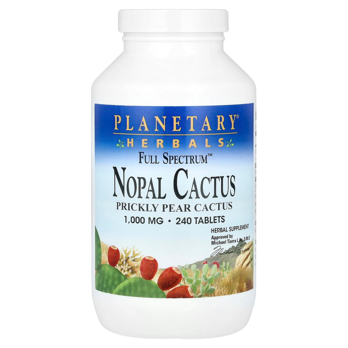 Planetary Herbals, Full Spectrum™ Nopal Cactus, 240 Tablets - Image 1