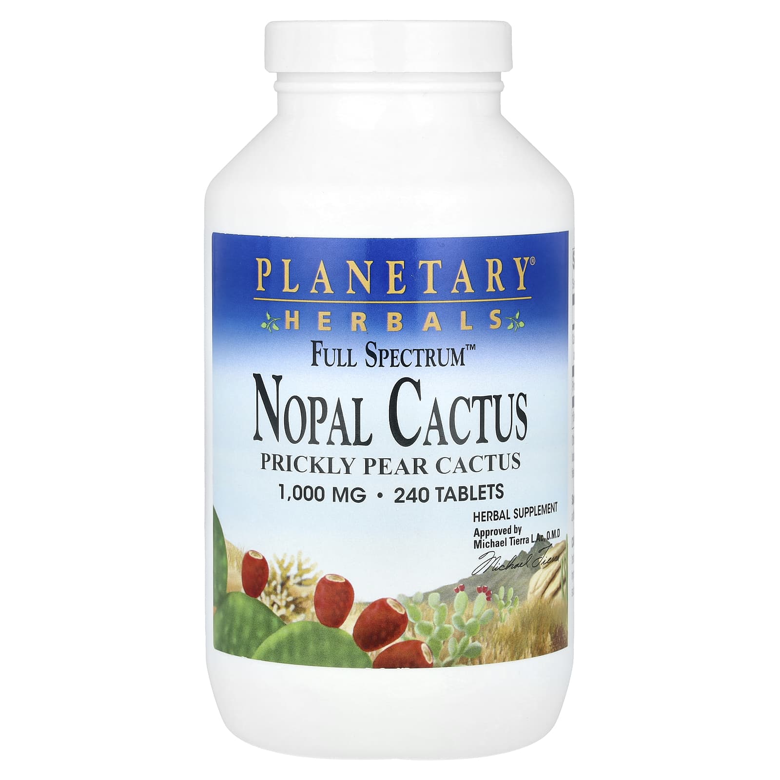 Planetary Herbals, Full Spectrum™ Nopal Cactus, 240 Tablets - Image 1