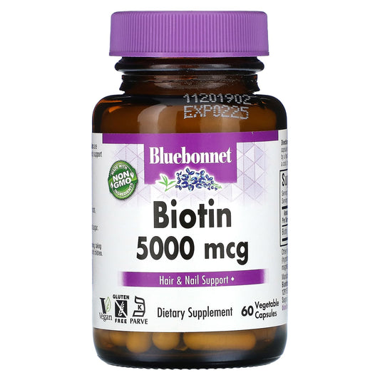 Bluebonnet Nutrition Biotin 5000 mcg for Healthy Hair & Nails - Image 1