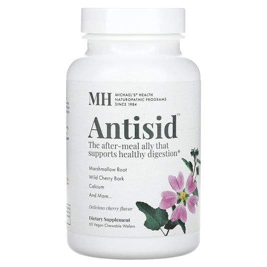 Michael's Health, Antisid, Cherry, 60 Vegan Chewable Wafers - Image 1
