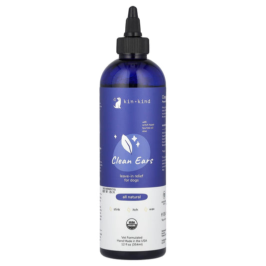 Kin+Kind, Clean Ears, Leave-In Relief for Dogs, 12 fl oz (354 ml) - Image 1