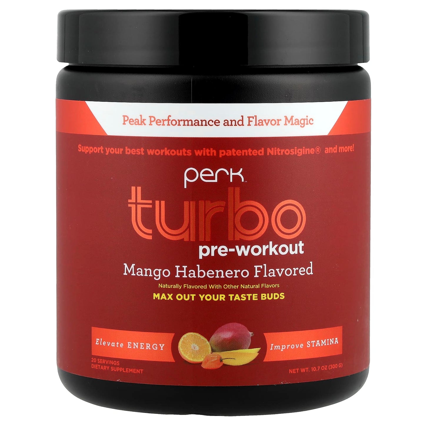 Perk Energy, Turbo, Pre-Workout, Mango Habenero, 10.7 oz (300 g) - Image 1