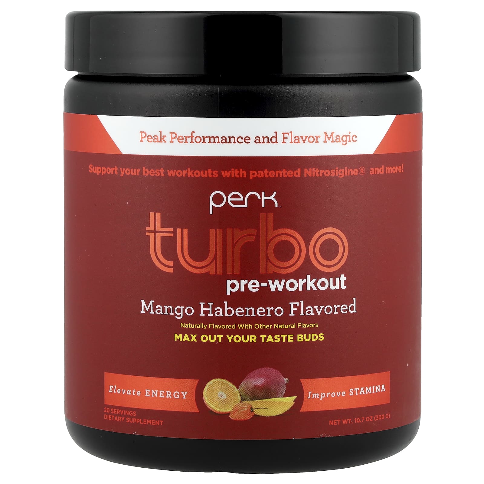 Perk Energy, Turbo, Pre-Workout, Mango Habenero, 10.7 oz (300 g) - Image 1