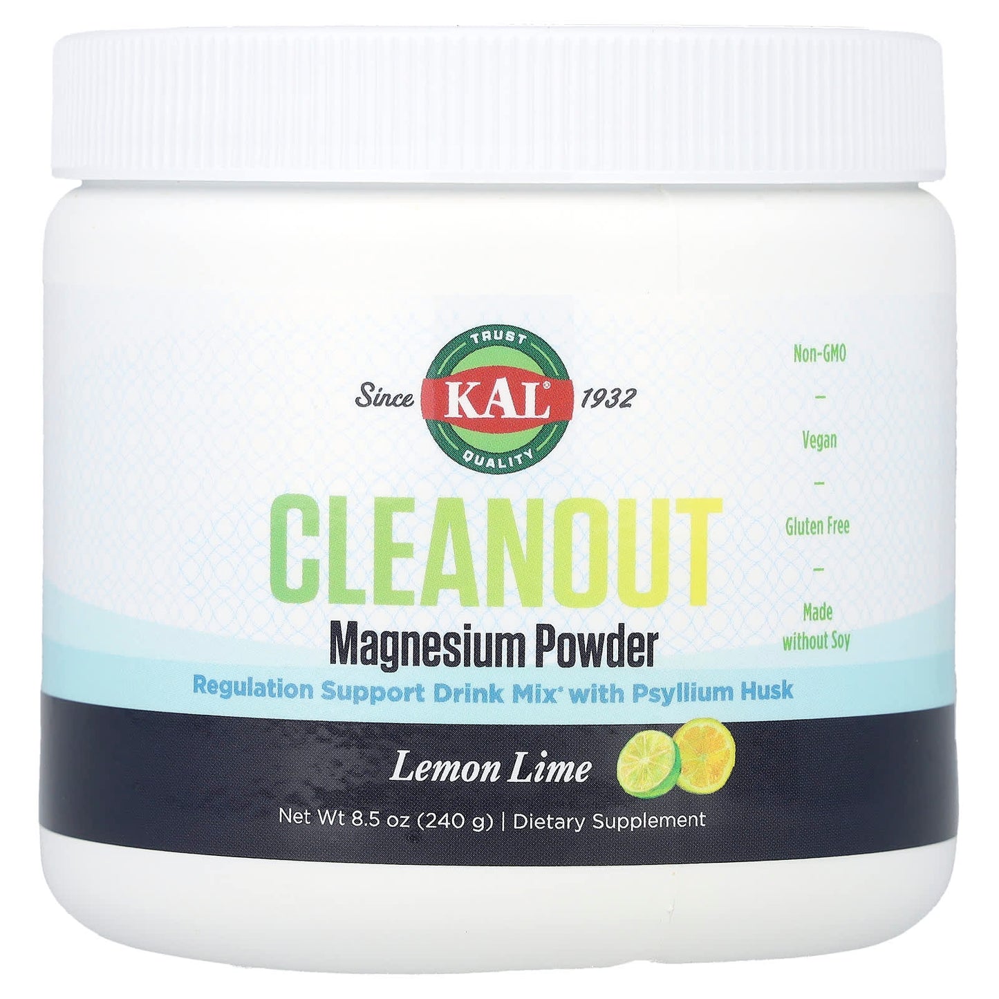 KAL, Cleanout Magnesium Powder, Lemon Lime, 8.5 oz (240 g) - Image 1