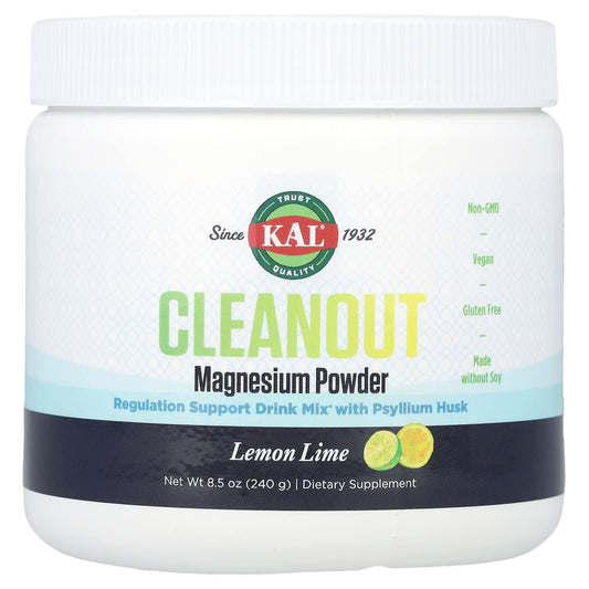KAL, Cleanout Magnesium Powder, Lemon Lime, 8.5 oz (240 g) - Image 1