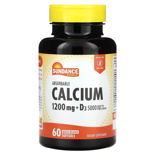 Sundance Vitamins, Absorbable Calcium + D3, 60 Quick Release Softgels - Image 1