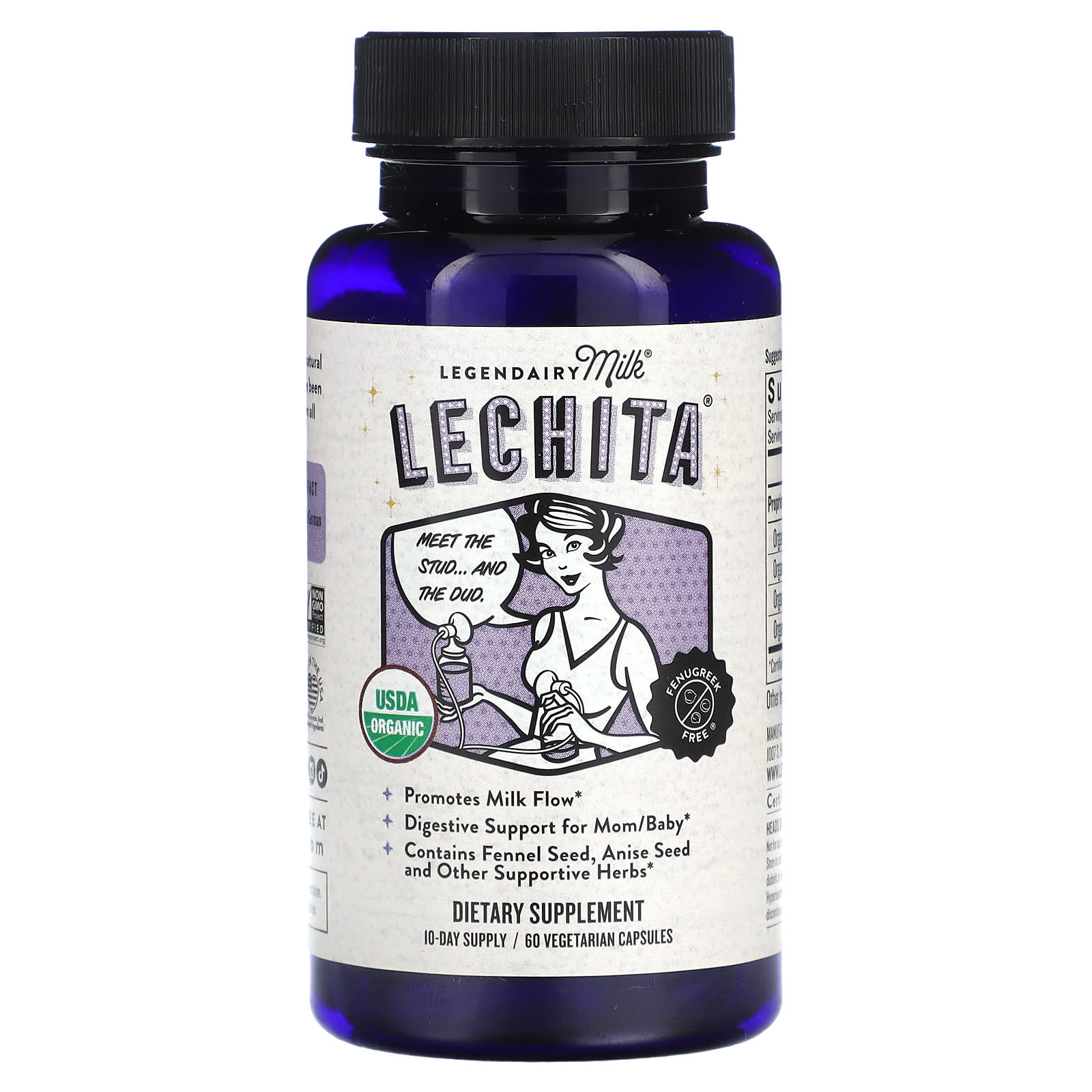 Legendairy Milk, Lechita, 60 Vegetarian Capsules - Image 1