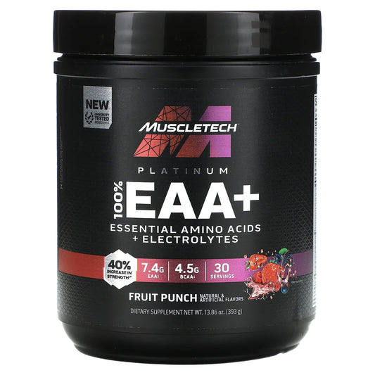 MuscleTech, Platinum 100% EAA+, Fruit Punch, 13.86 oz (393 g) - Image 1