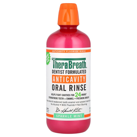 TheraBreath, Anticavity Oral Rinse, Sparkle Mint, 33.8 fl oz (1 l) - Image 1