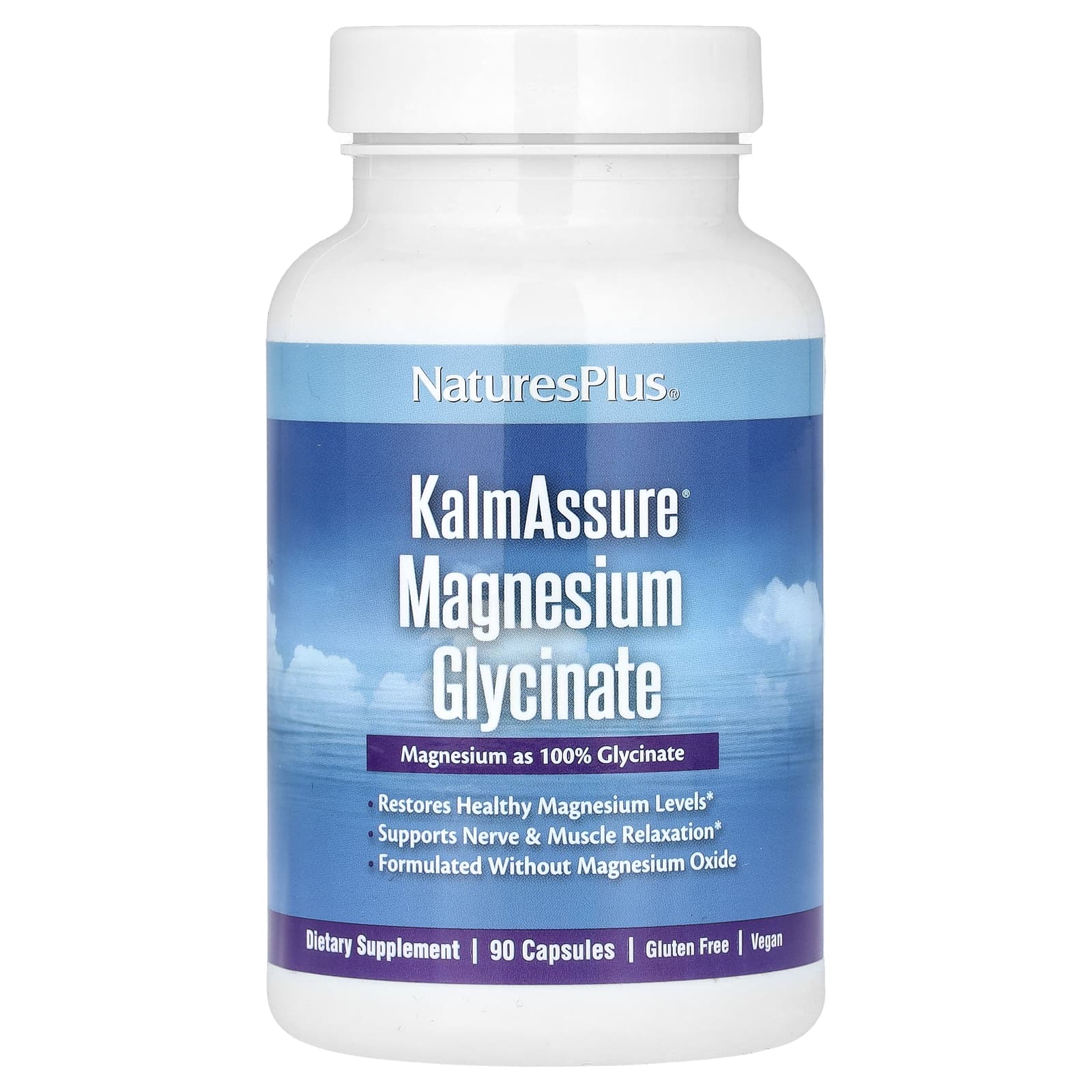 NaturesPlus, KalmAssure, Magnesium Glycinate, 90 Capsules (70 mg per Capsule) - Image 1