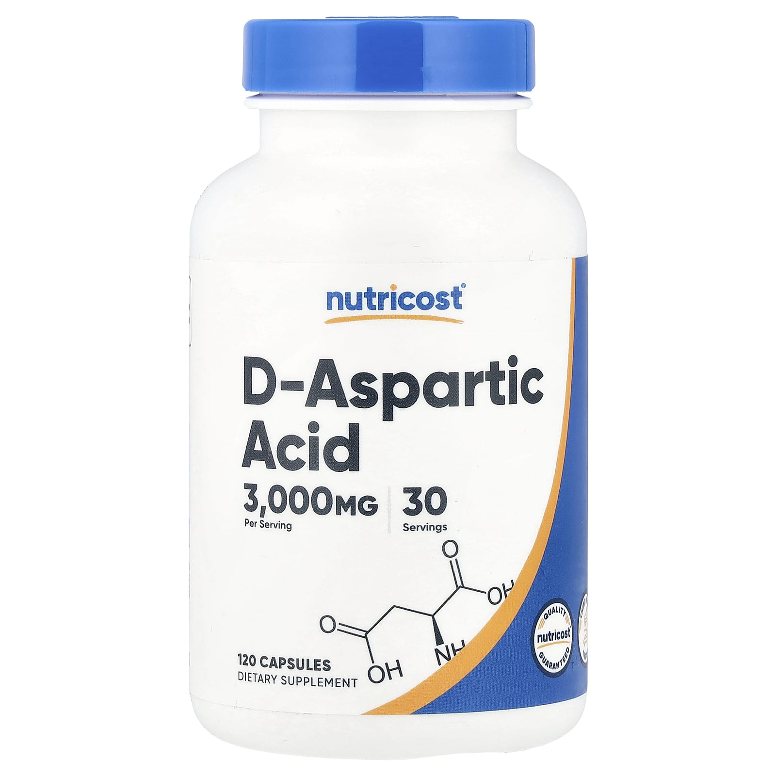 Nutricost, D-Aspartic Acid, 120 Capsules (750 mg per Capsule) - Image 1