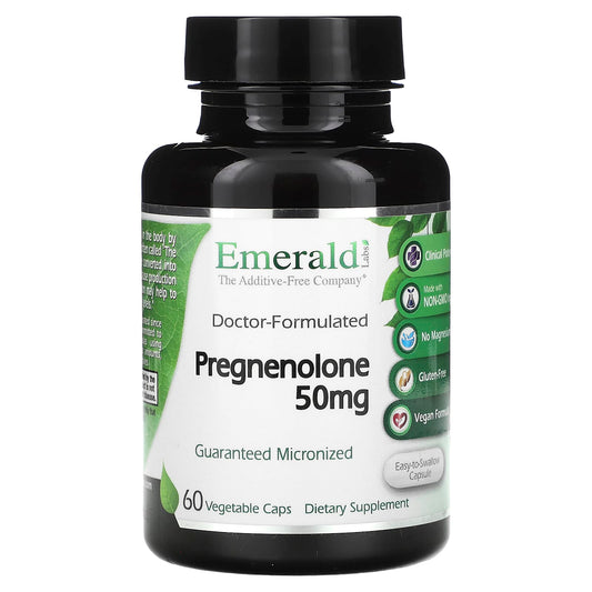 Emerald Laboratories Pregnenolone Capsules, 60 Count, Non-GMO, Vegan - Image 1