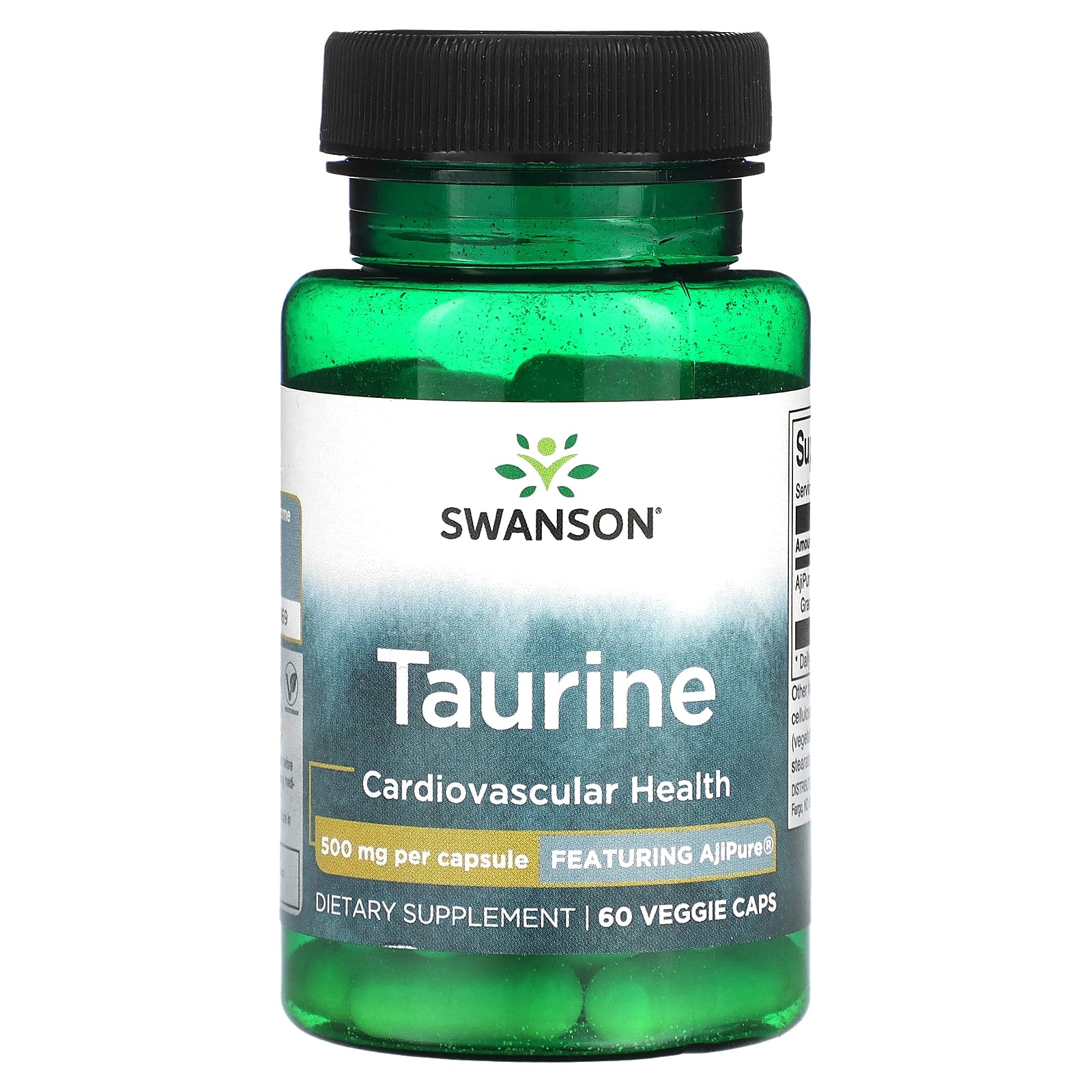 Swanson, Taurine, 500 mg, 60 Veggie Caps - Image 1