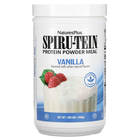 NaturesPlus, Spiru-Tein, Protein Powder Meal, Vanilla, 1.06 lbs (480 g) - Image 1