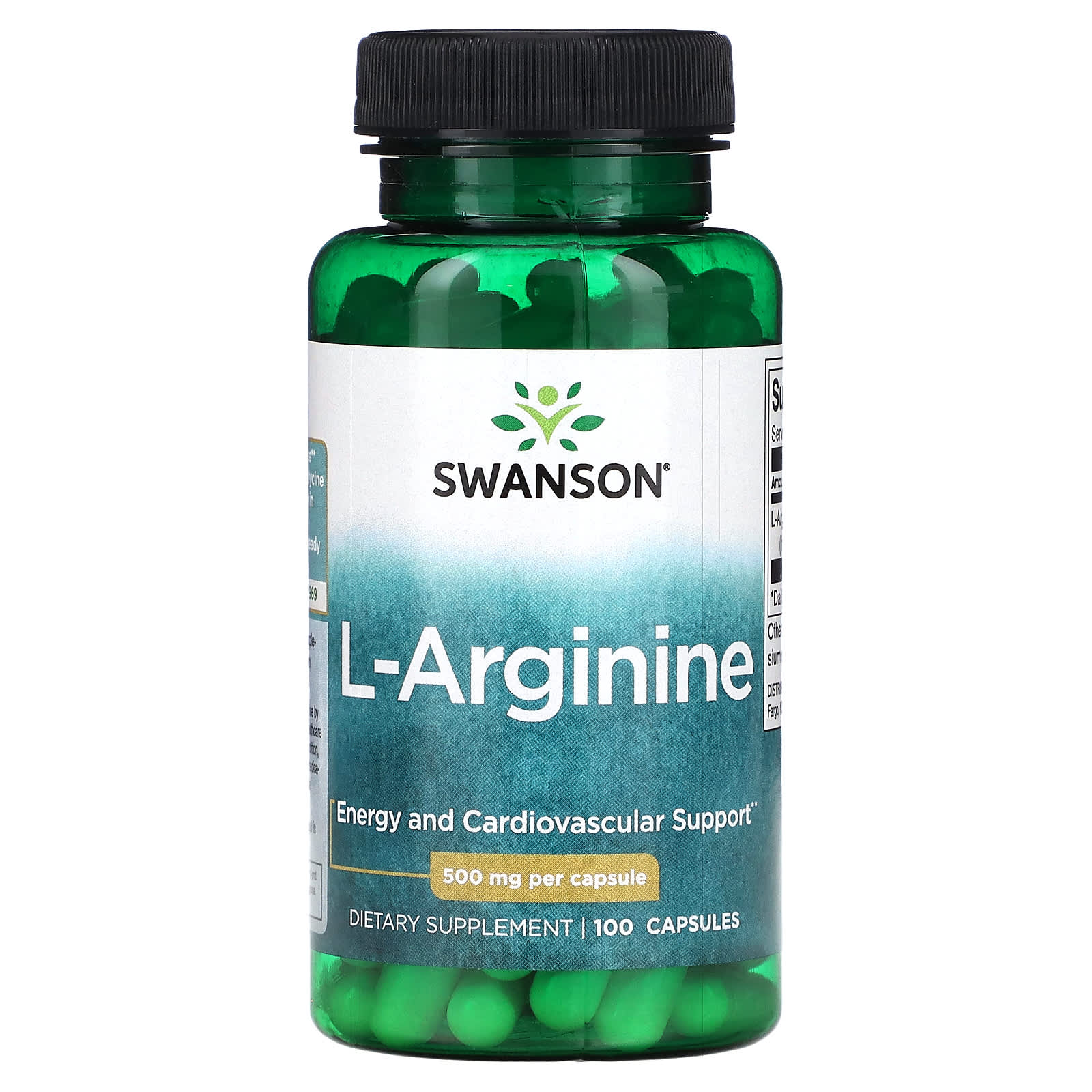 Swanson, L-Arginine, 500 mg, 100 Capsules - Image 1