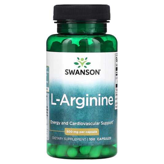Swanson, L-Arginine, 500 mg, 100 Capsules - Image 1