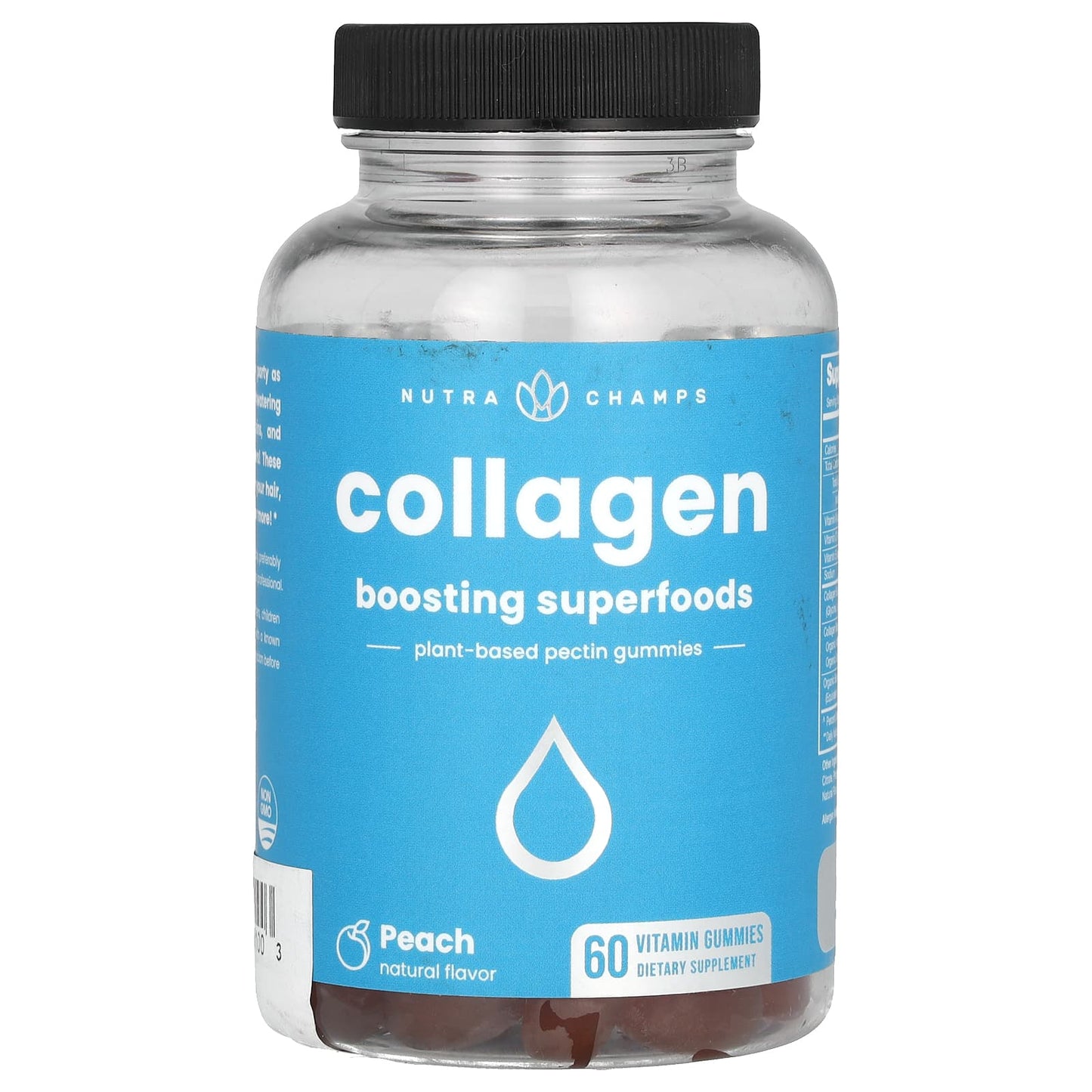 NutraChamps, Collagen Gummies, Boosting Superfoods, Peach, 60 Vitamin Gummies - Image 1