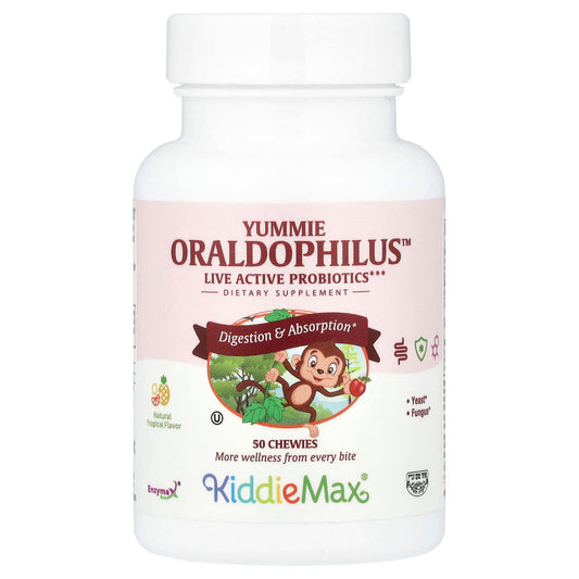 Maxi Health, KiddieMax® Yummie Oraldophilus™, Natural Tropical, 50 Chewies - Image 1