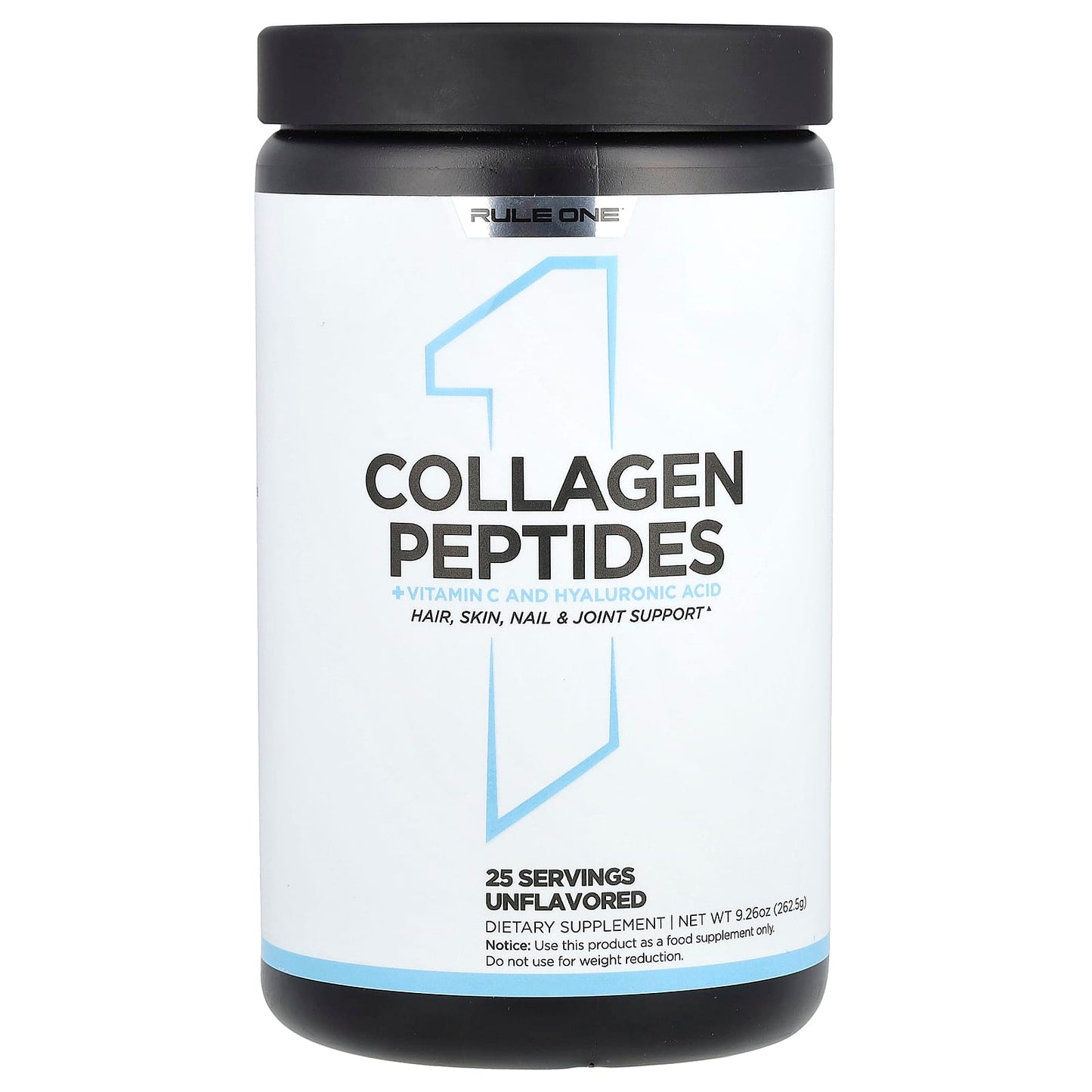 Rule One Proteins, Collagen Peptides + Vitamin C and Hyaluronic Acid, Unflavored, 9.26 oz (262.5 g) - Image 1
