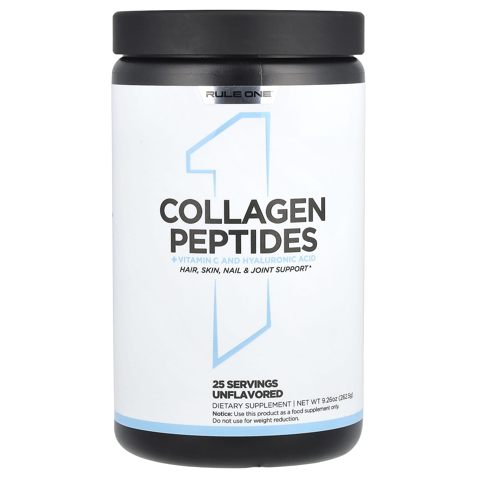 Rule One Proteins, Collagen Peptides + Vitamin C and Hyaluronic Acid, Unflavored, 9.26 oz (262.5 g) - Image 1