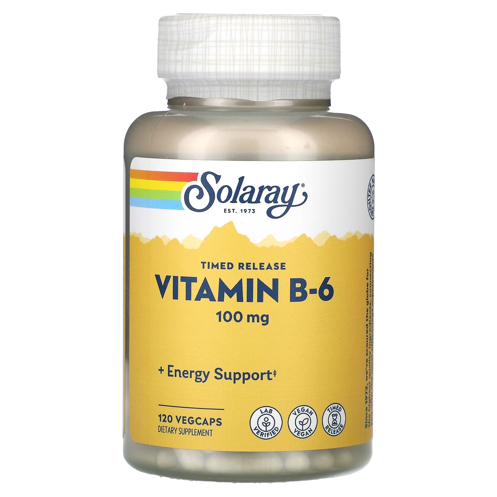 Solaray, Vitamin B-6, 100 mg, 120 VegCaps