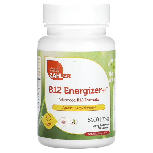 Zahler, B12 Energizer+, Advanced B12 Formula, Natural Cherry, 5,000 mcg, 120 Lozenges - Image 1