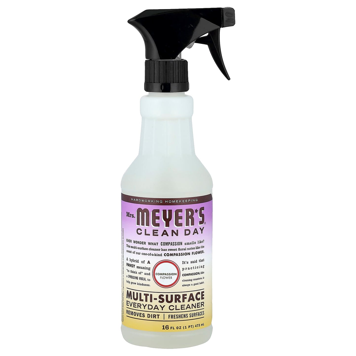 Mrs. Meyers Clean Day, Multi-Surface Everyday Cleaner, Compassion Flower, 16 fl oz (473 ml) - Image 1