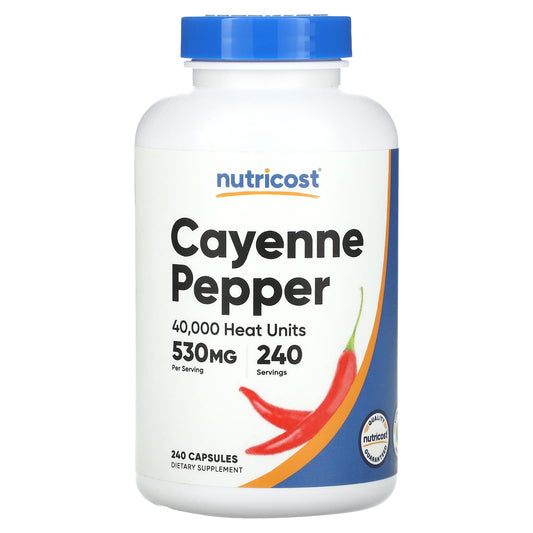 Nutricost, Cayenne Pepper, 40,000 Heat Units, 530 mg, 240 Capsules - Image 1
