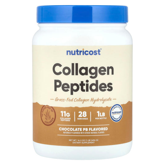 Nutricost, Collagen Peptides, Chocolate PB, 16.2 oz (454 g) - Image 1